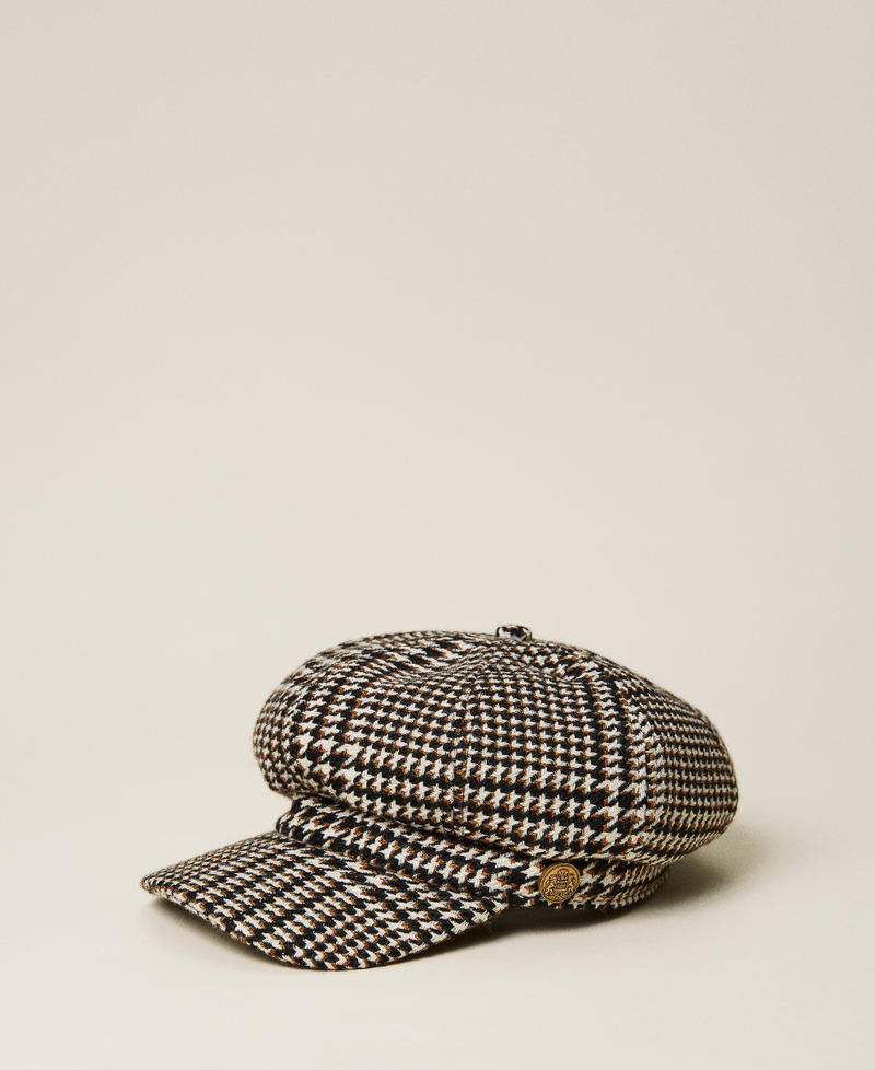 Houndstooth cap "Light Wood" Brown / Black Check Woman 222TO5056-01