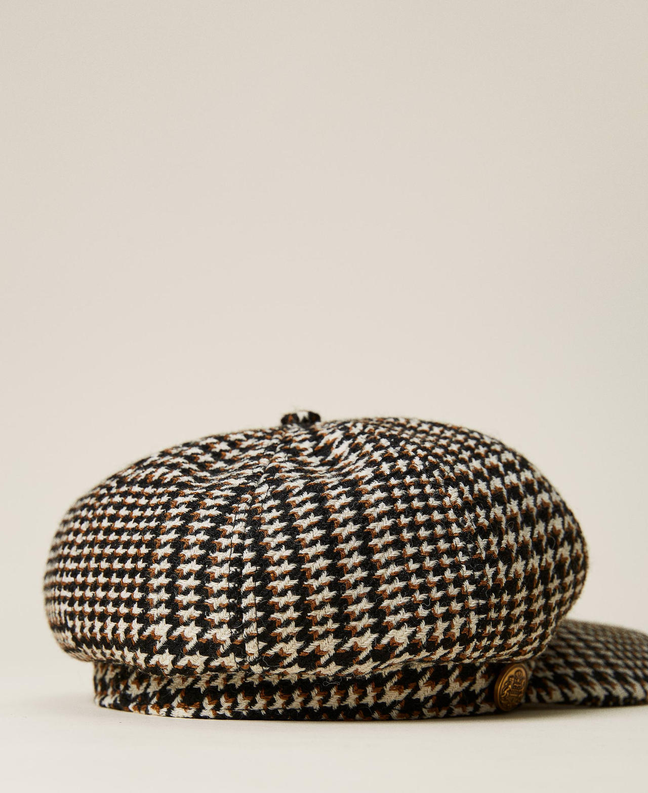 Houndstooth cap "Light Wood" Brown / Black Check Woman 222TO5056-02