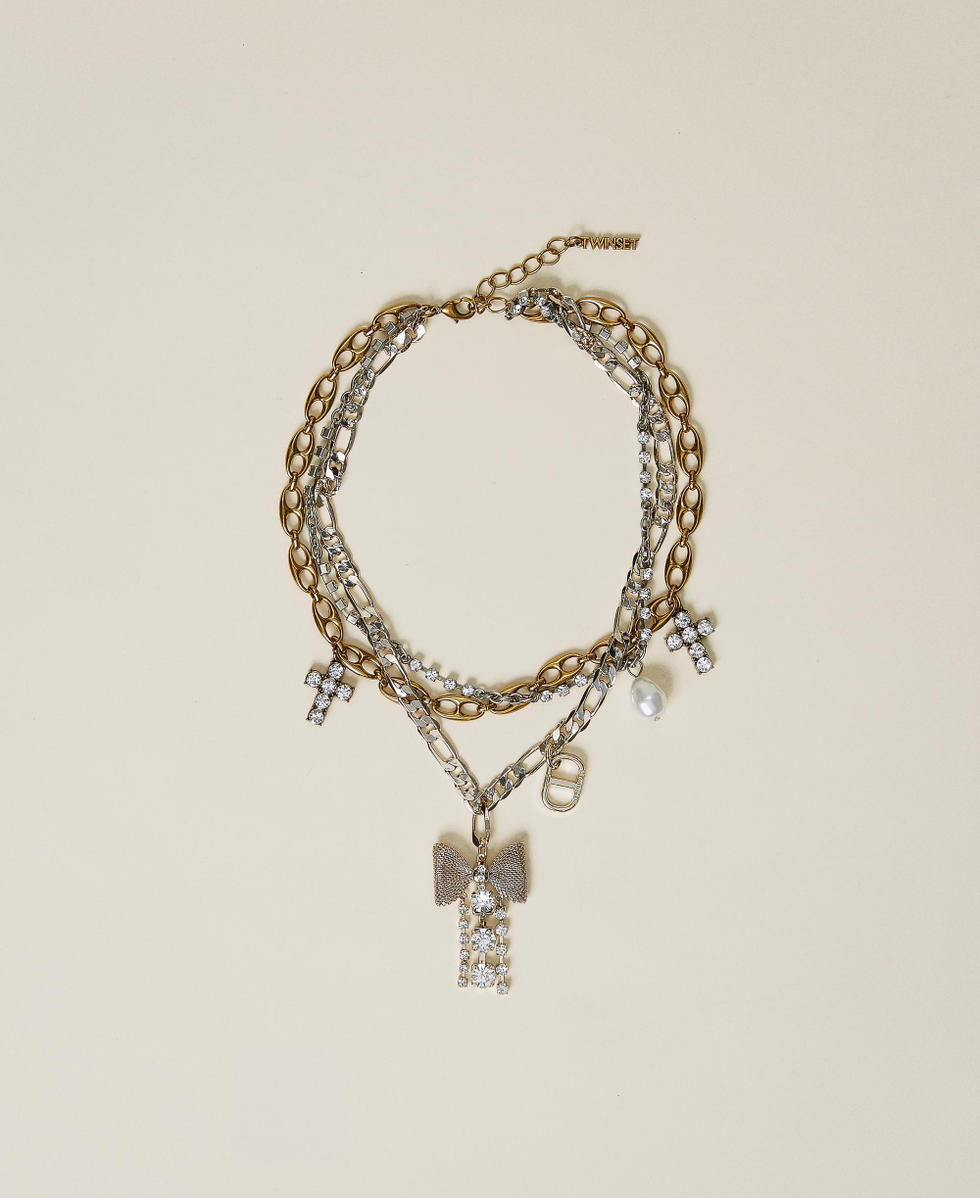 Halskette mit Perlen und Strass