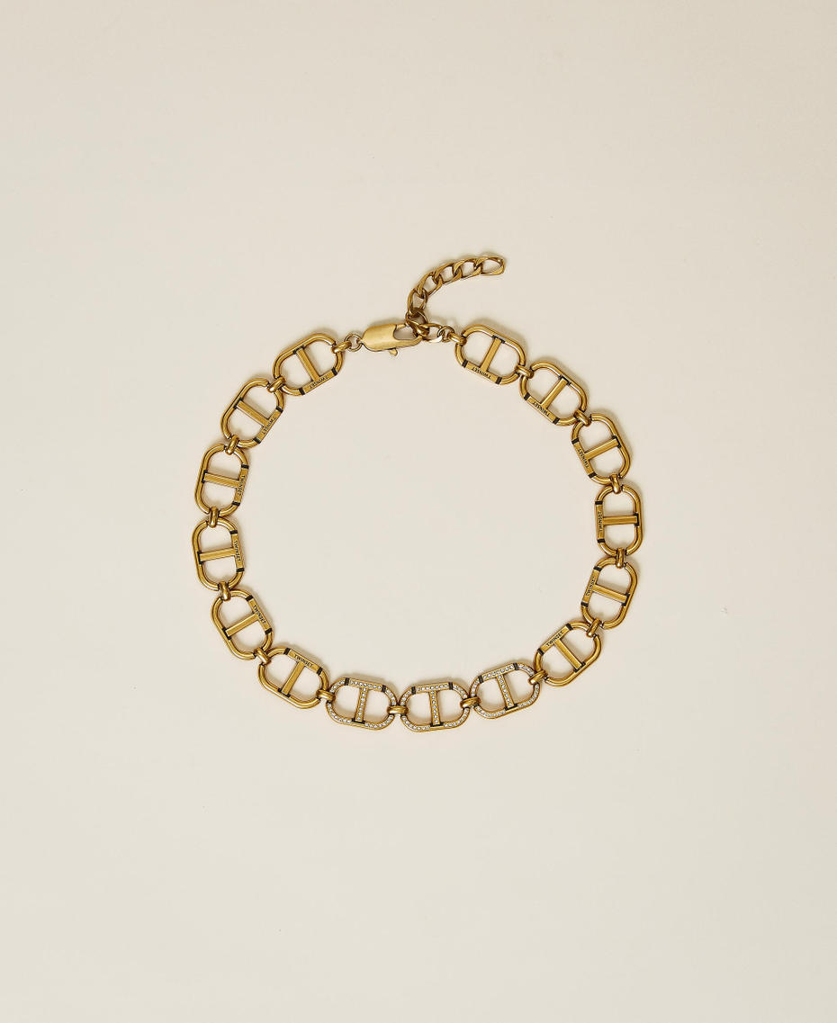 Choker with Oval T logo “Aged Coppery Brass” Gold Woman 222TO5064_04758_01