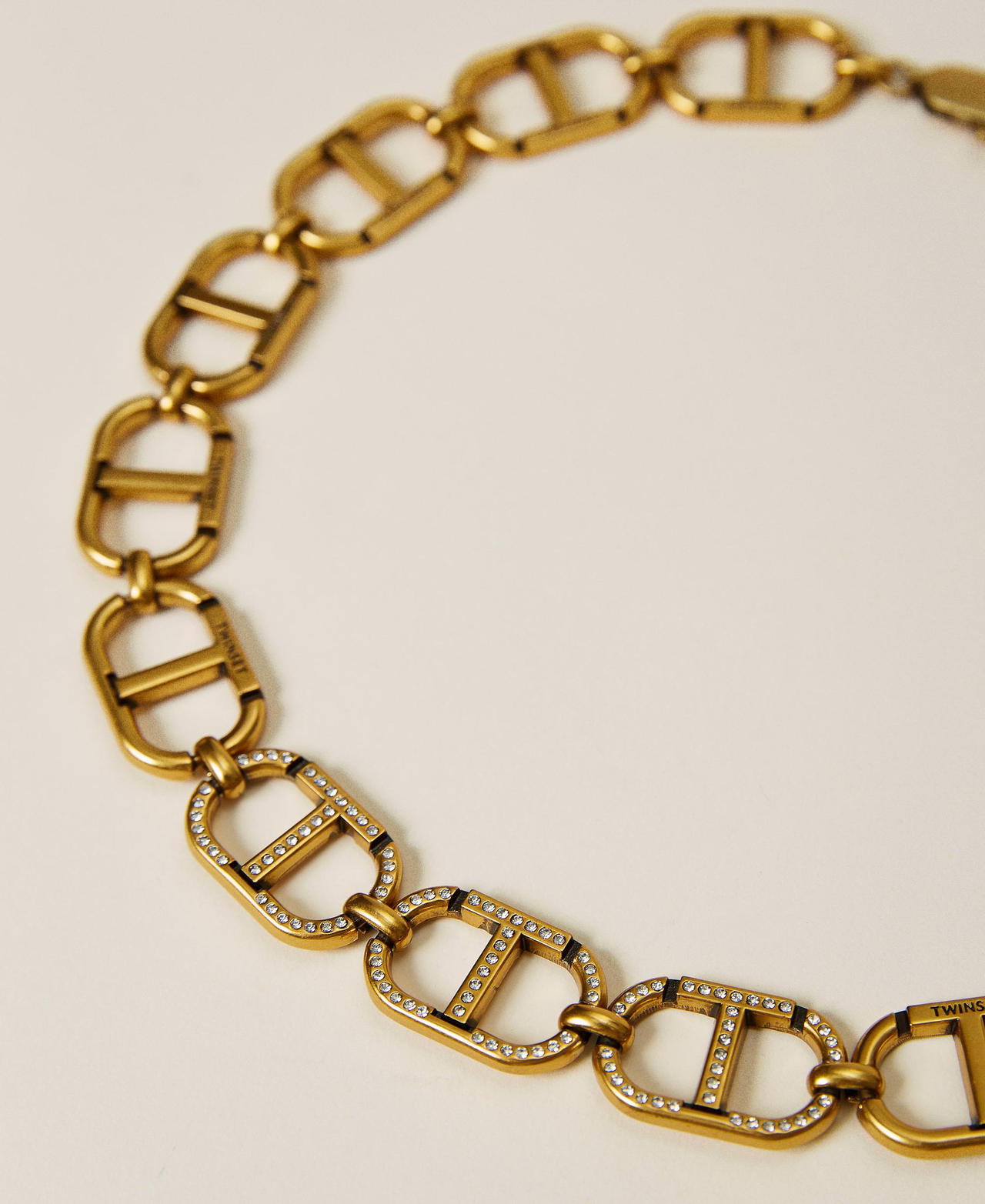 Choker with Oval T logo “Aged Coppery Brass” Gold Woman 222TO5064_04758_02