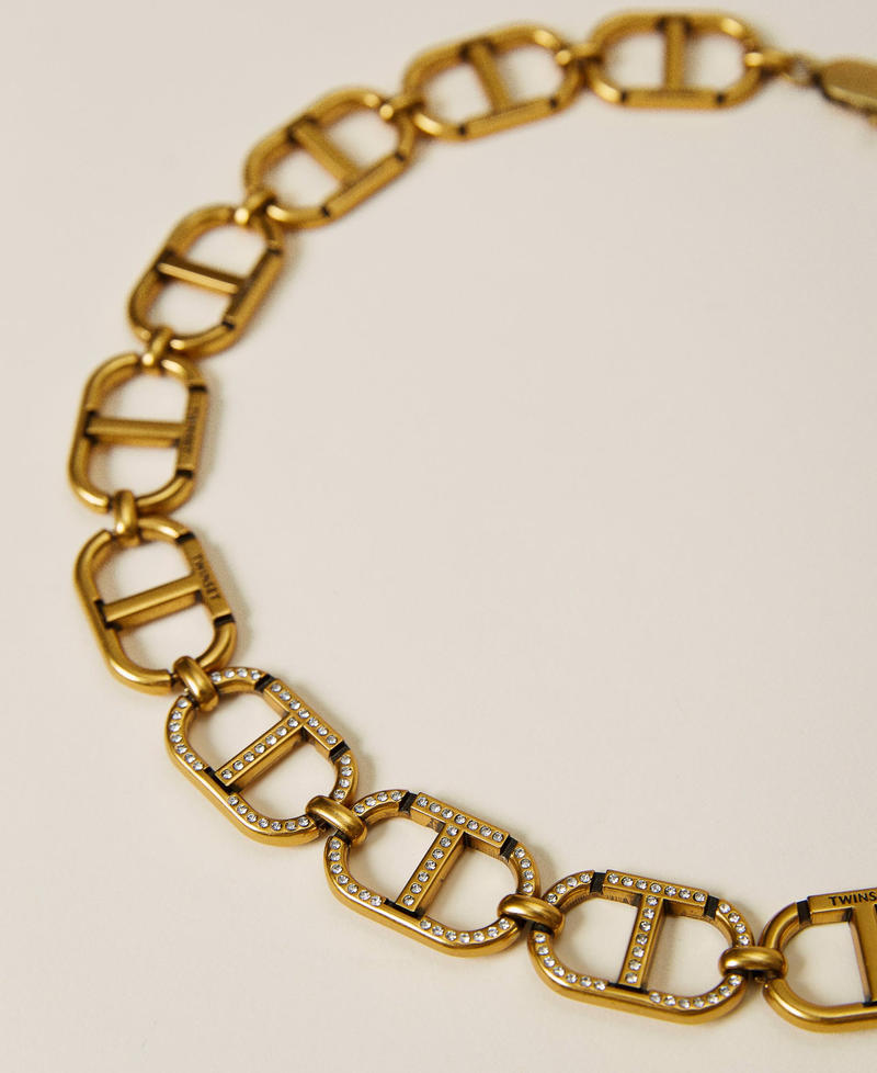 Choker with Oval T logo “Aged Coppery Brass” Gold Woman 222TO5064_04758_02