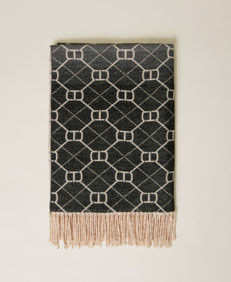 Sciarpa con logo Oval T e frange