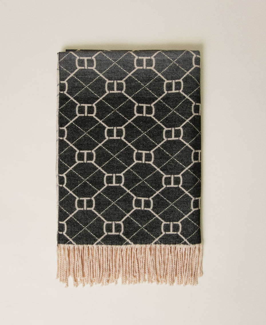 Sciarpa con logo Oval T e frange