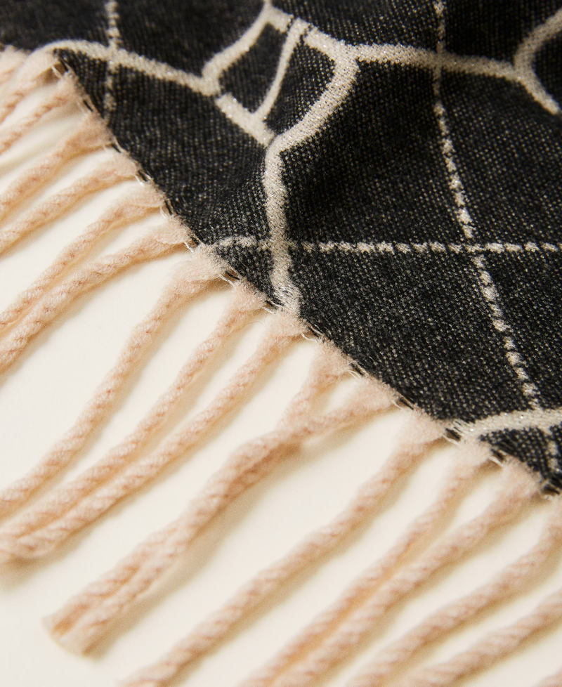 Sciarpa con logo Oval T e frange