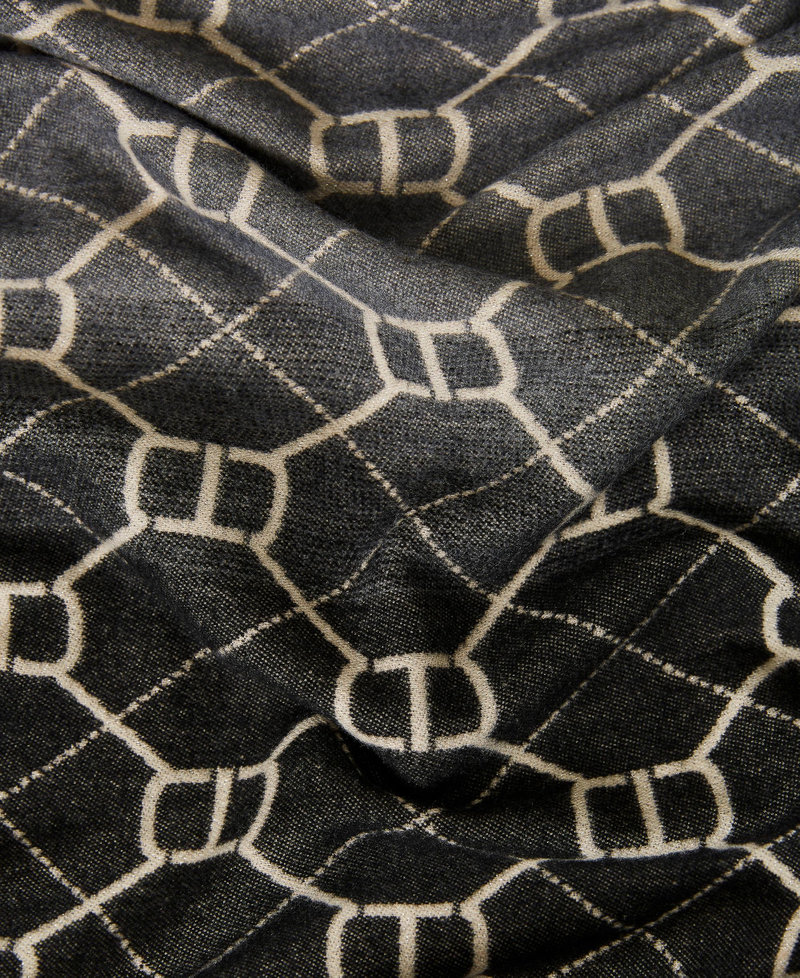 Sciarpa con logo Oval T e frange