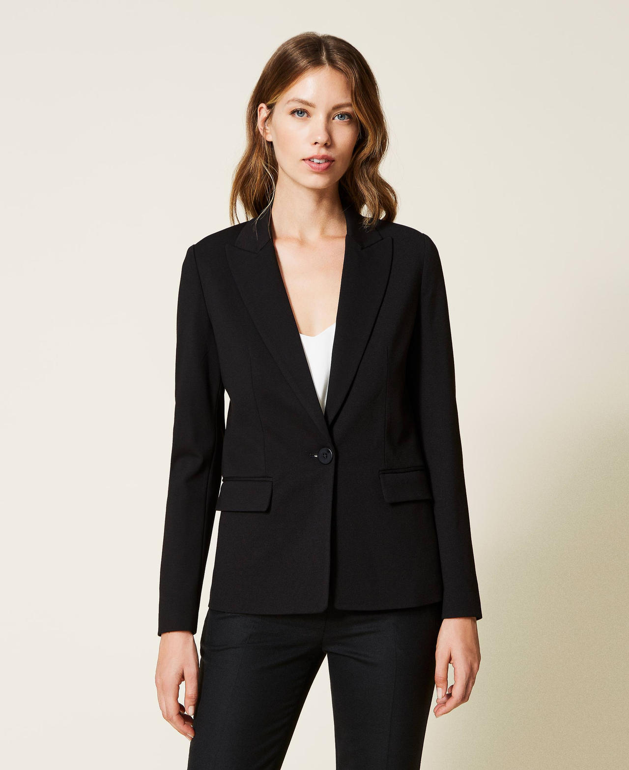 Fitted blazer Woman Black TWINSET Milano