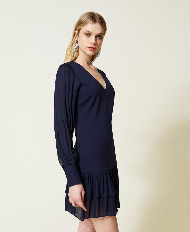 Abito con inserti in georgette
