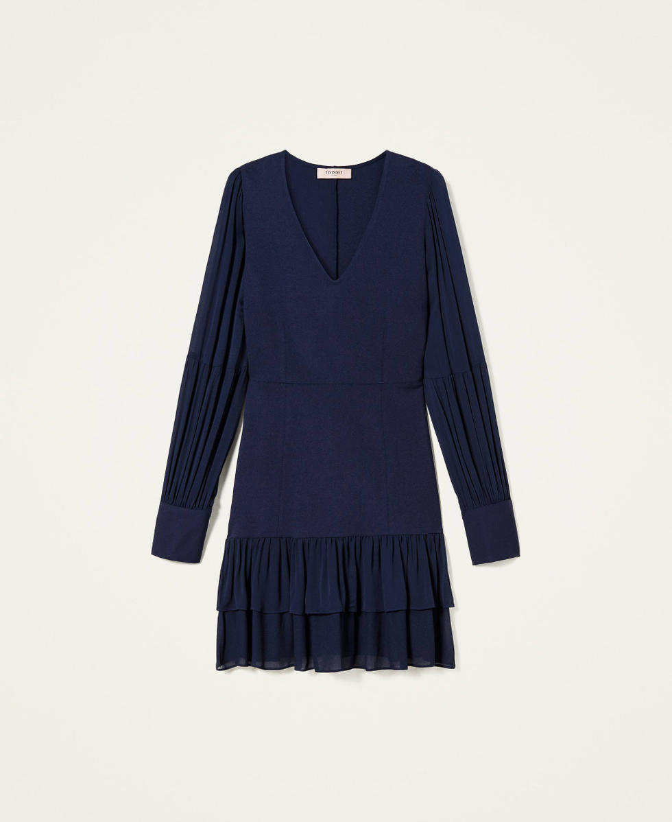 Kleid mit Eins&auml;tzen aus Georgette