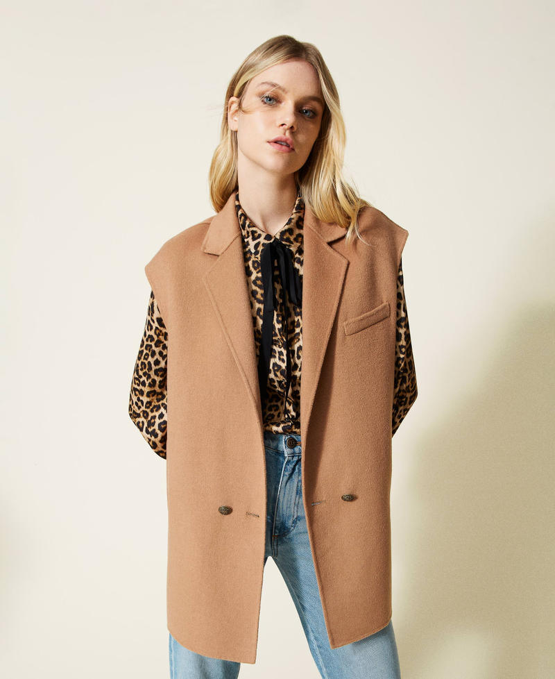 Chaleco en mezcla de lana doble