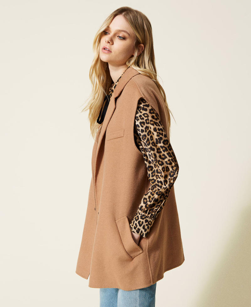 Chaleco en mezcla de lana doble