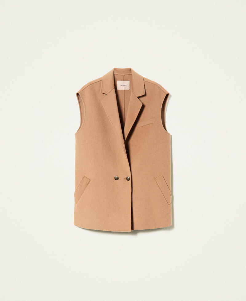 Chaleco en mezcla de lana doble