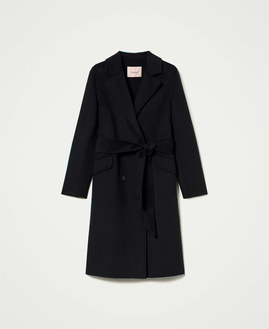 Doubled wool blend cloth coat