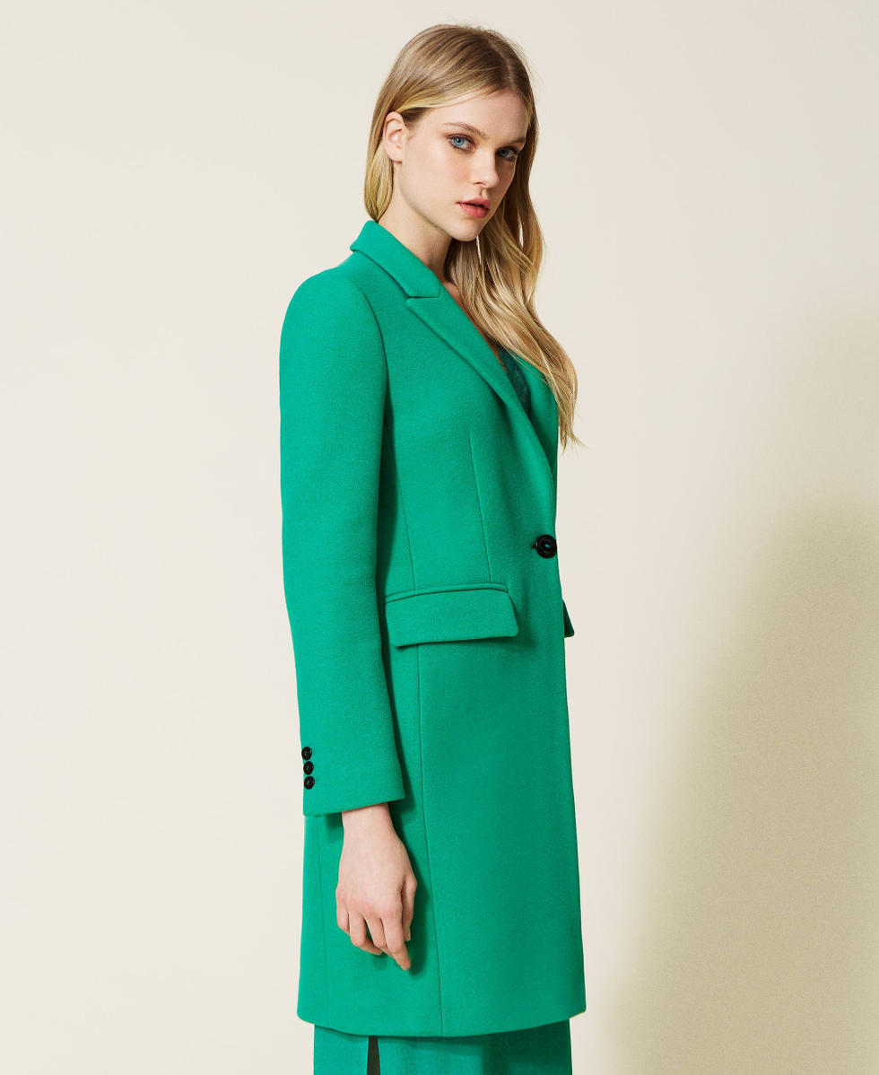 Abrigo de de lana mixta Mujer, Verde | TWINSET