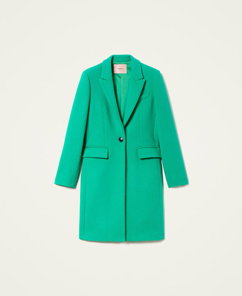 Пальто из полушерстяного сукна Зеленый "Мята Перечная" женщина 222TP2060-0S