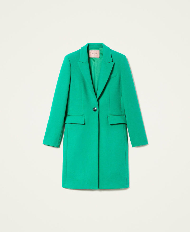 Green wool blend coat 2025