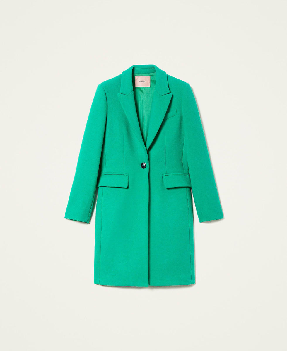 Abrigo paño de lana mixta Mujer, Verde | TWINSET Milano