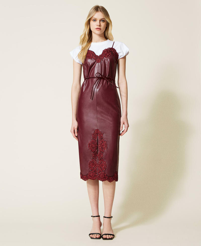 Midi dress with lace and t-shirt Grape Woman 222TP2080-02