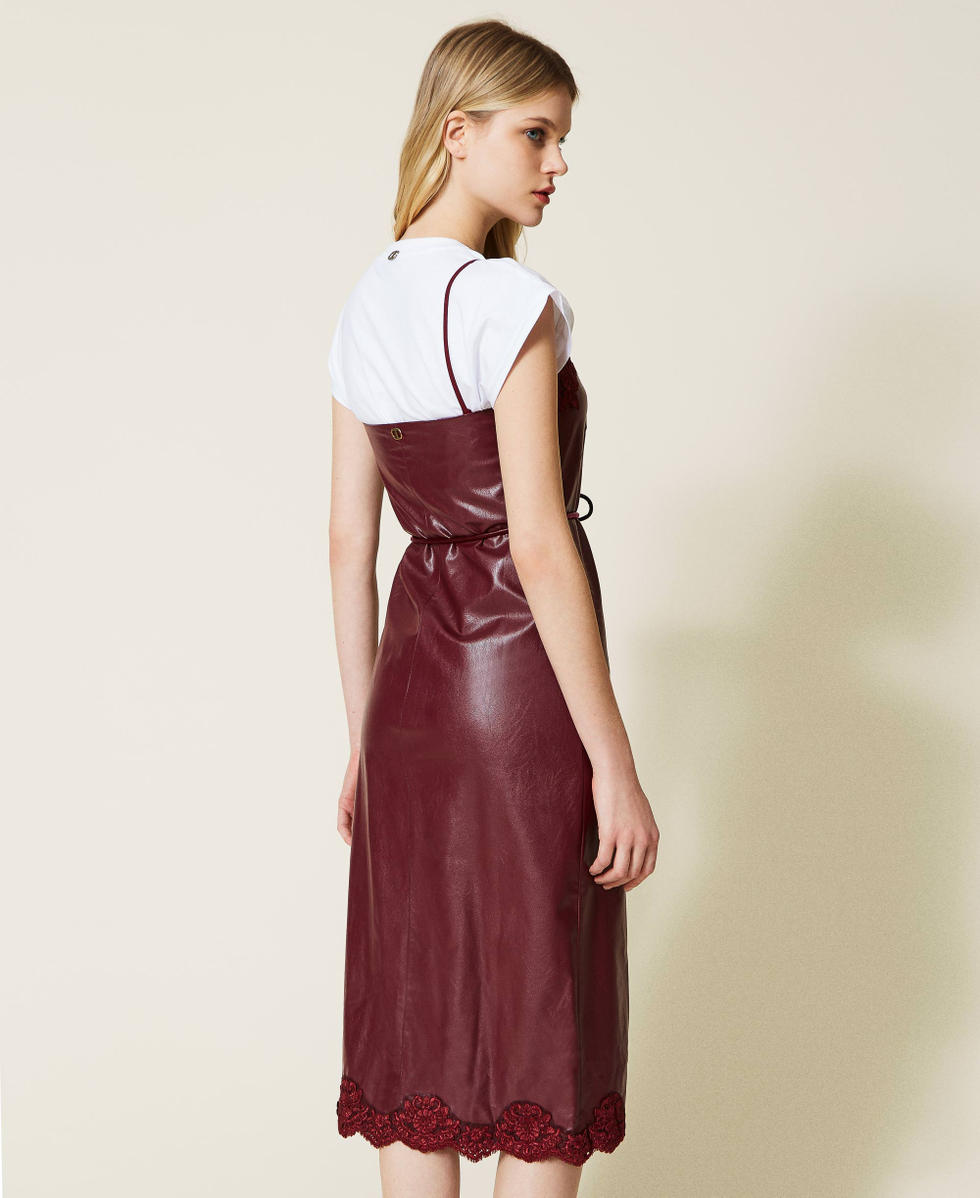 Midi dress with lace and t-shirt
