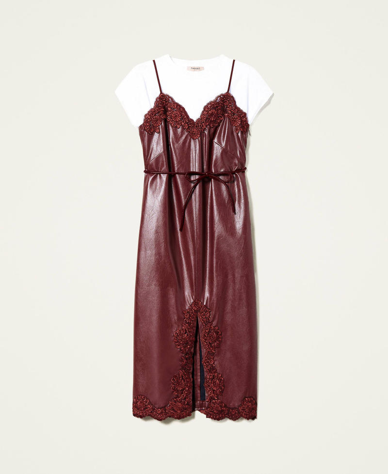 Lace Trim Tie Front Split Hem Satin Cami Dress – Parthea Fashion