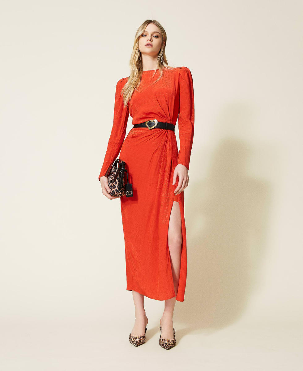 Vestito animalier rosso new arrivals