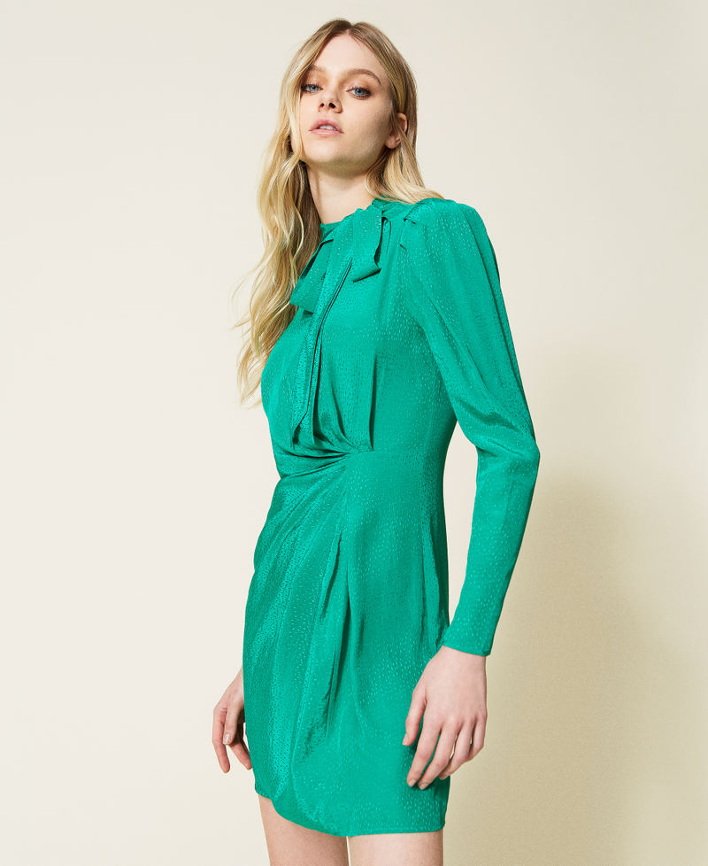 Animal print jacquard dress "Peppermint” Green Woman 222TP2091-03