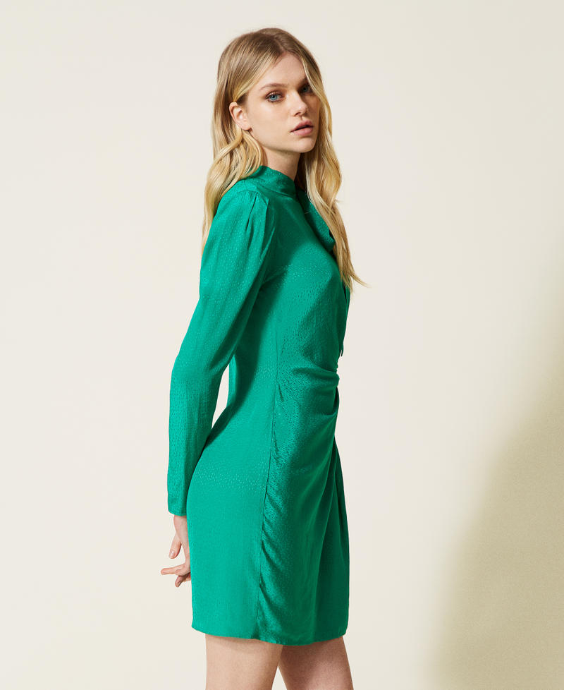 Animal print jacquard dress "Peppermint” Green Woman 222TP2091-04