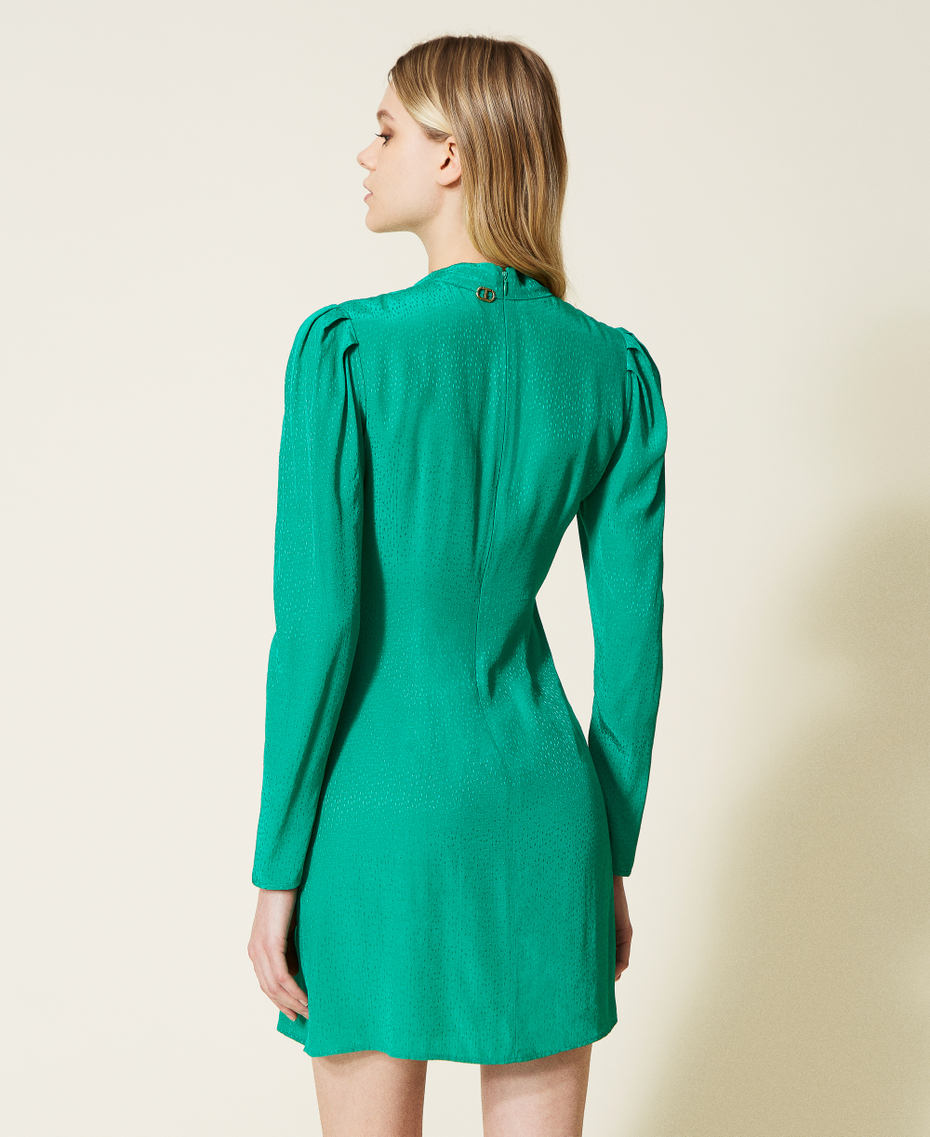 Animal print jacquard dress "Peppermint” Green Woman 222TP2091-05