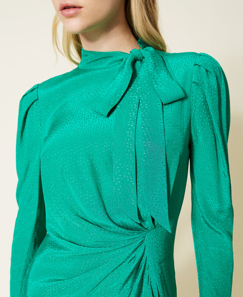 Animal print jacquard dress "Peppermint” Green Woman 222TP2091-06