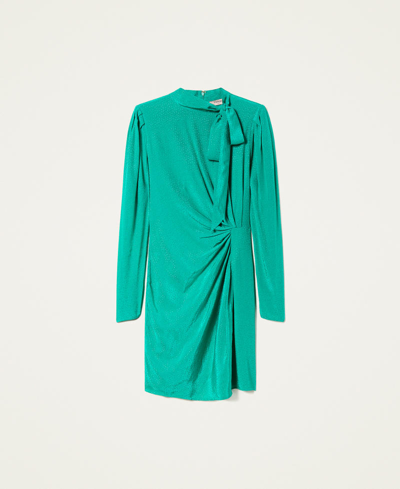 Kleid aus Animal-Jacquard „Pepper Mint“-Grün Frau 222TP2091-0S