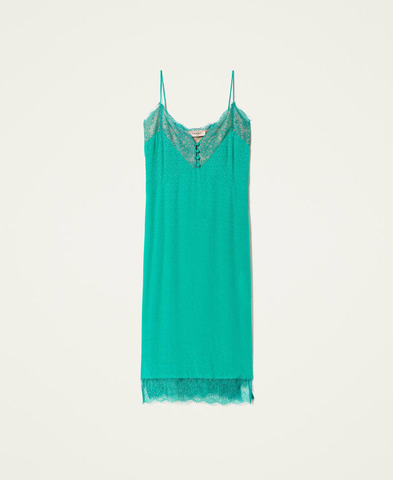 Animal print jacquard midi dress "Peppermint” Green Woman 222TP2092-0S