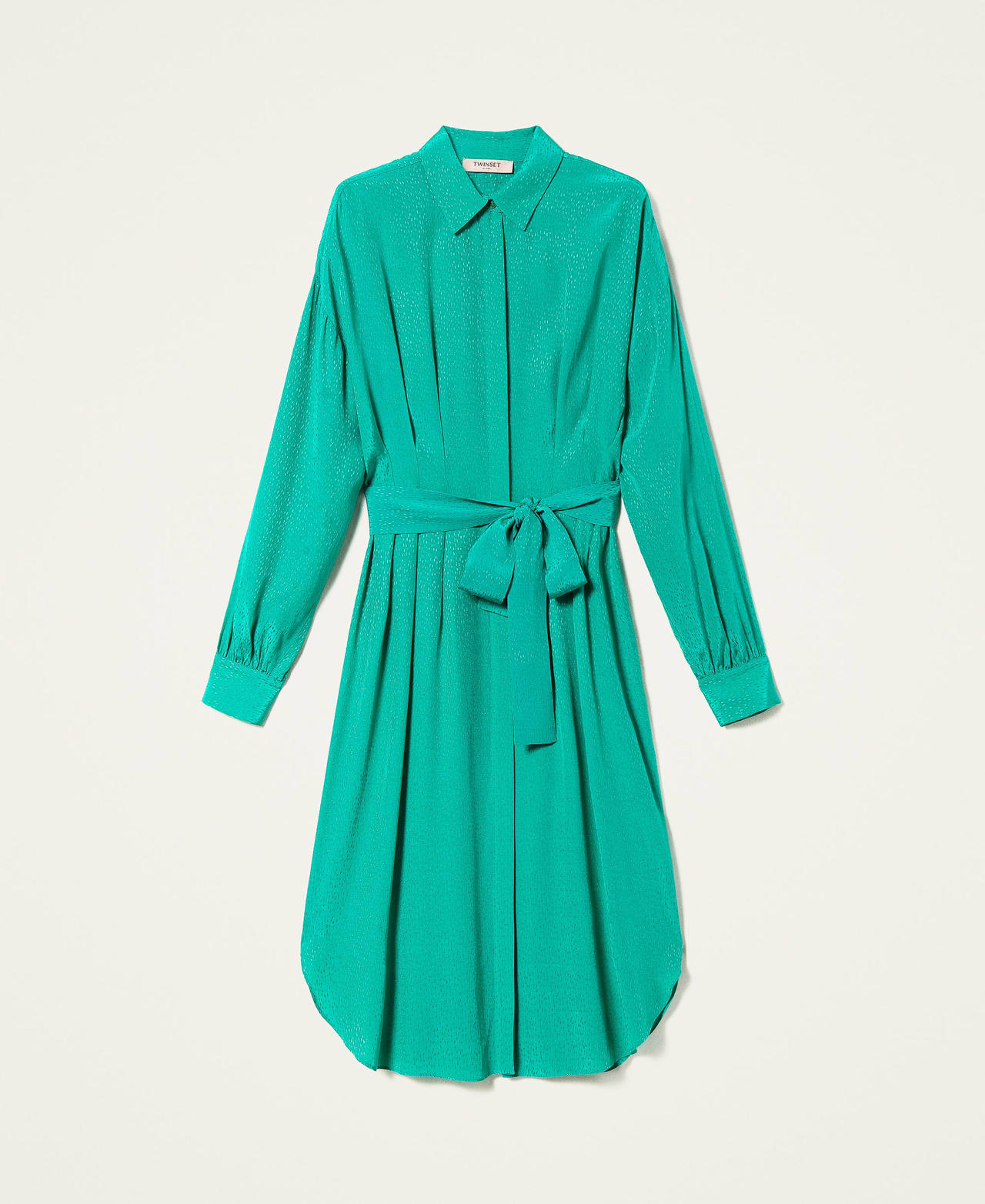 Robe chemisier jacquard animali&egrave;re