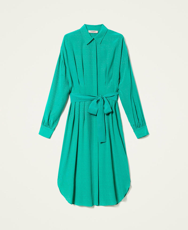 Robe chemisier jacquard animali&egrave;re