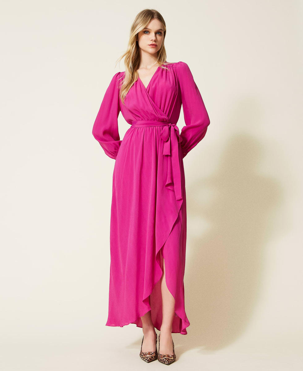 Abito lungo in misto seta Donna Fucsia TWINSET Milano