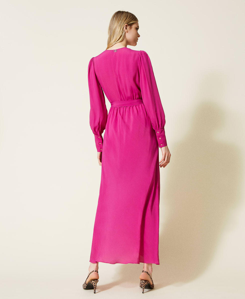 Robe longue en soie m&eacute;lang&eacute;e