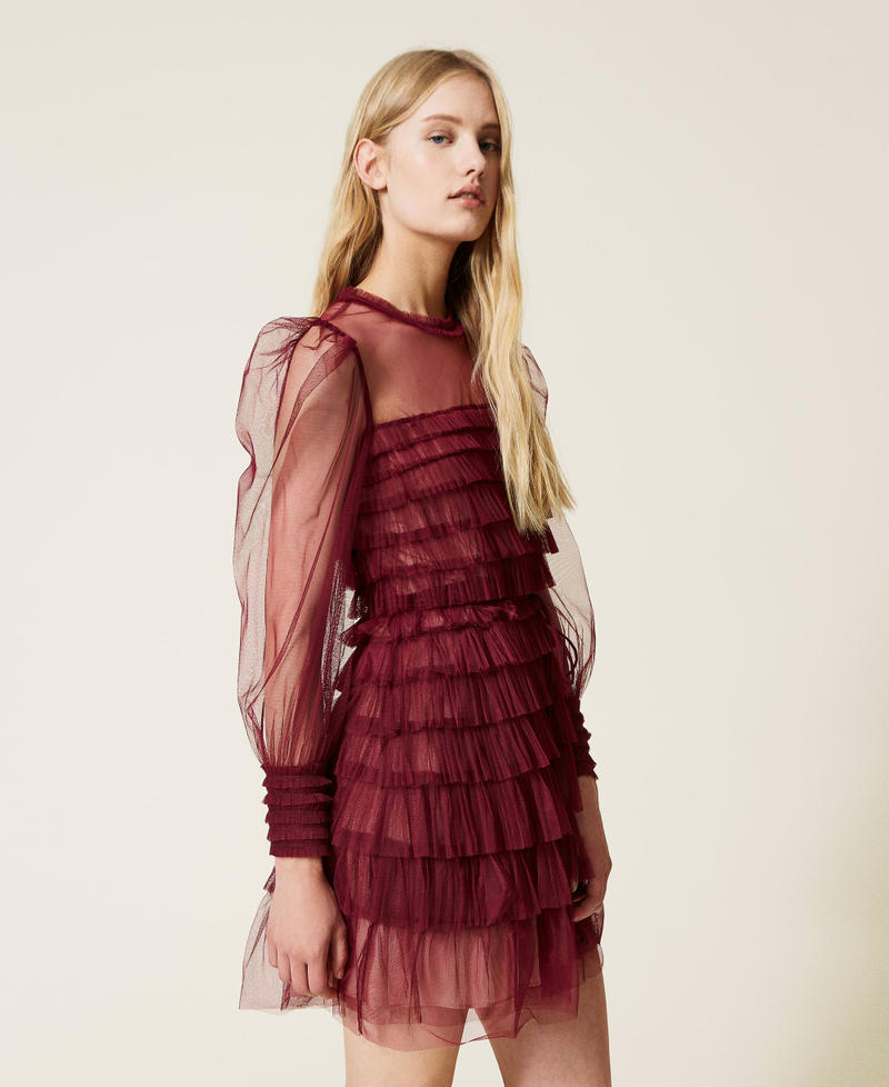 Short pleated tulle dress