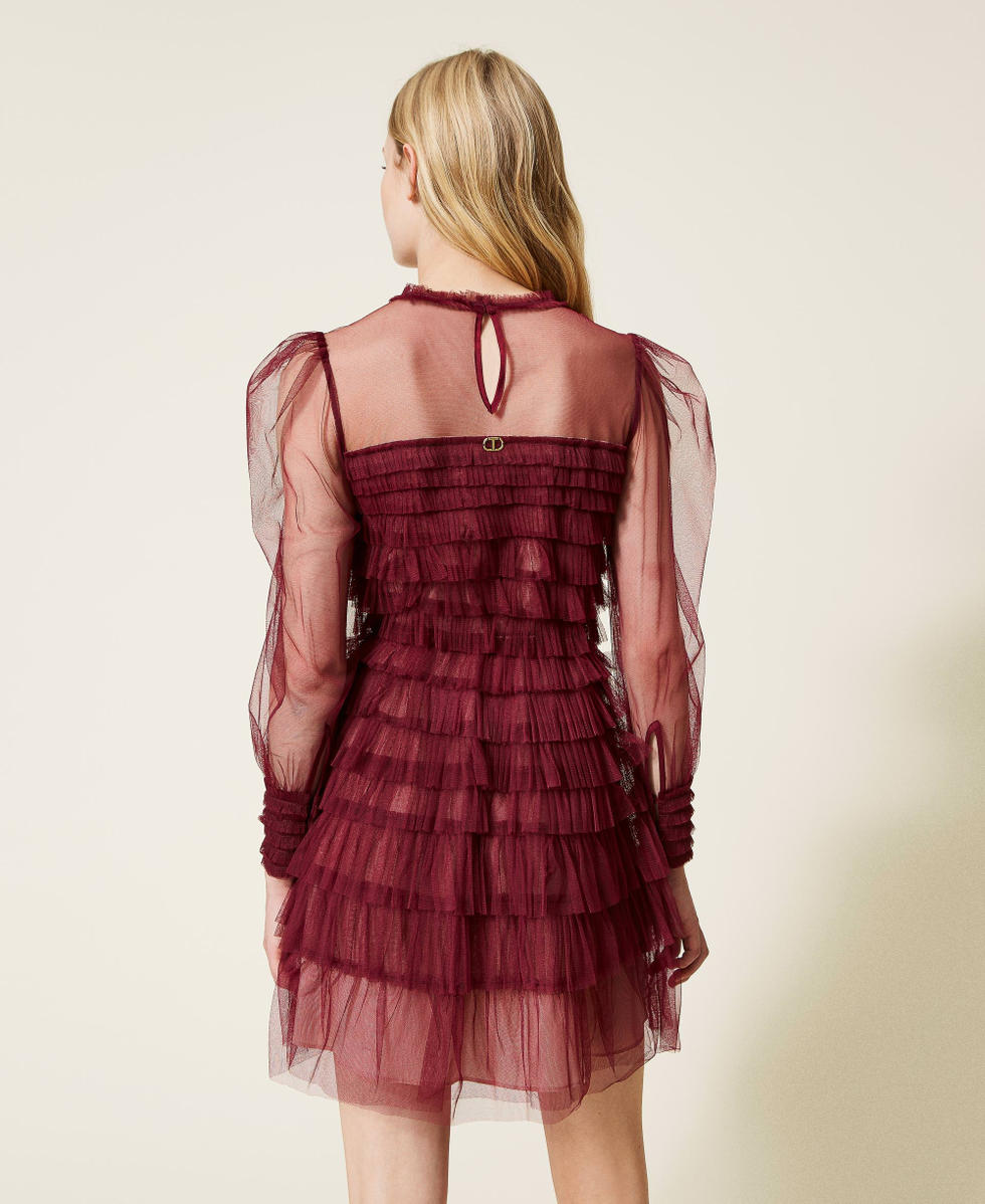新品タグ付き　DouDou pleats tulle dress 　S Short pleated tulle dress Woman, Pink | TWINSET Milano