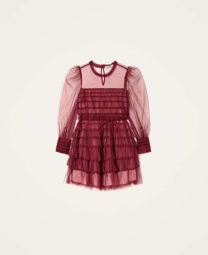 Short pleated tulle dress