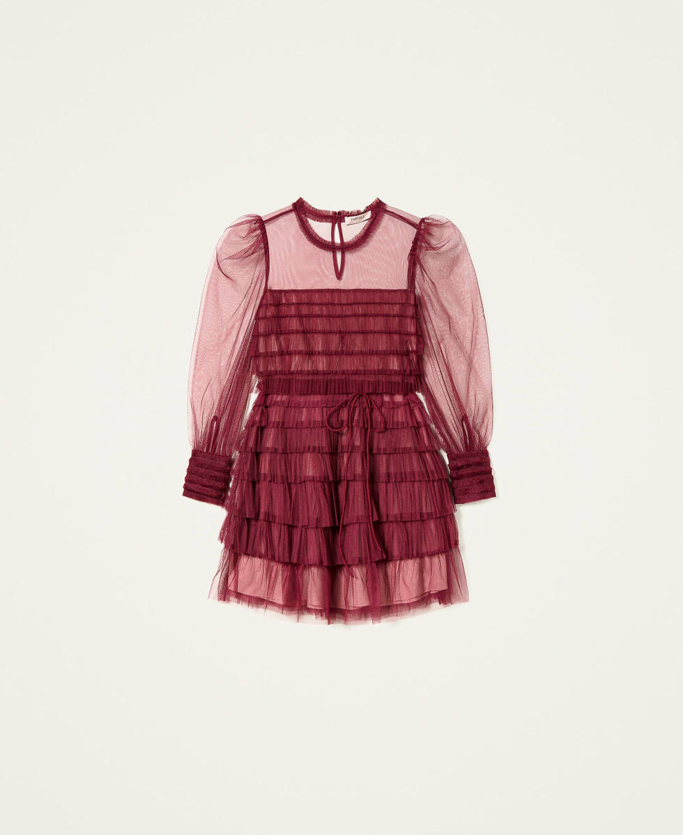 Short pleated tulle dress Woman, Pink | TWINSET Milano