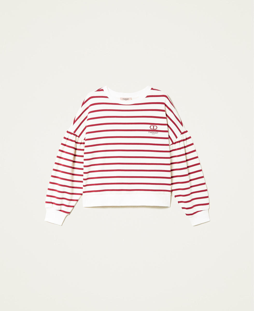 Red striped sweatshirt on sale