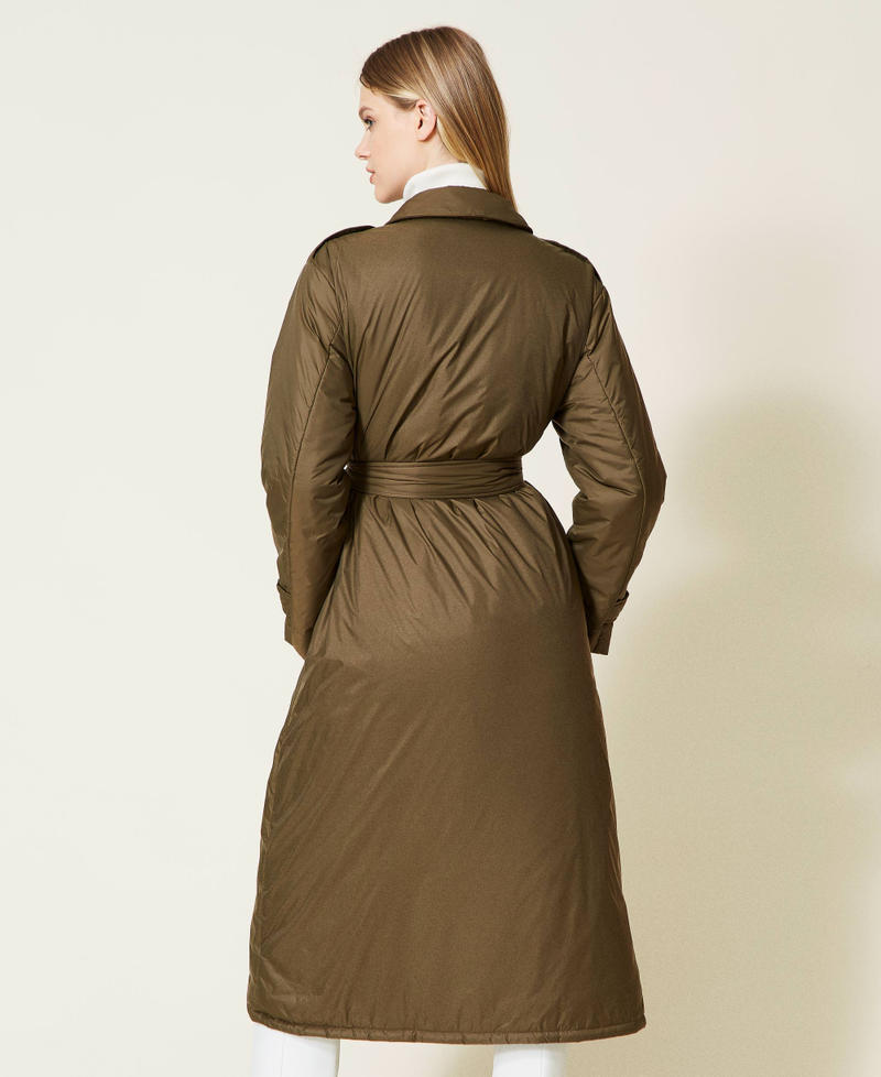 Padded trench coat with belt