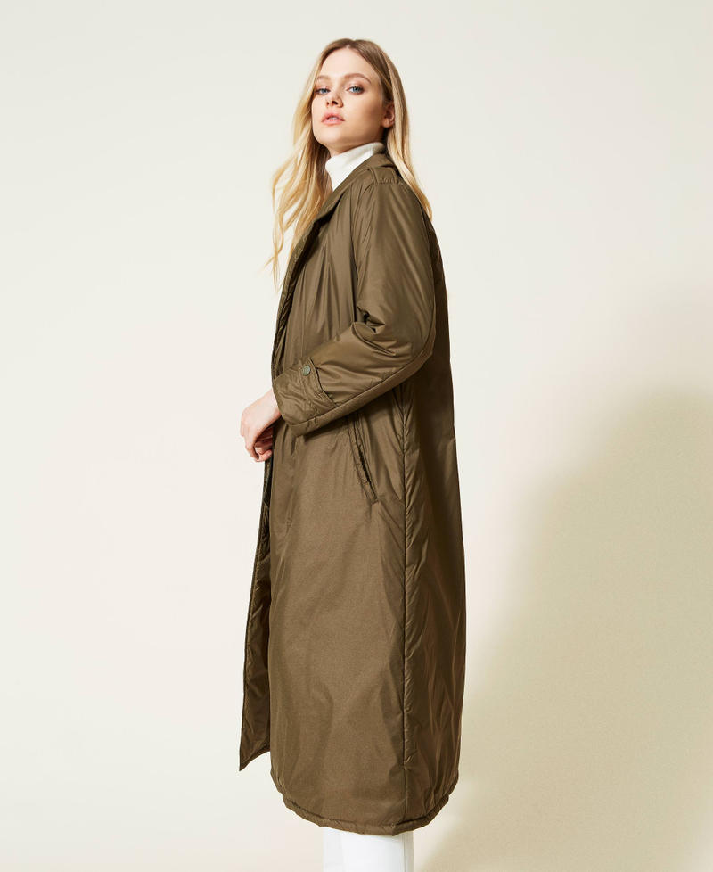 Padded trench coat with belt