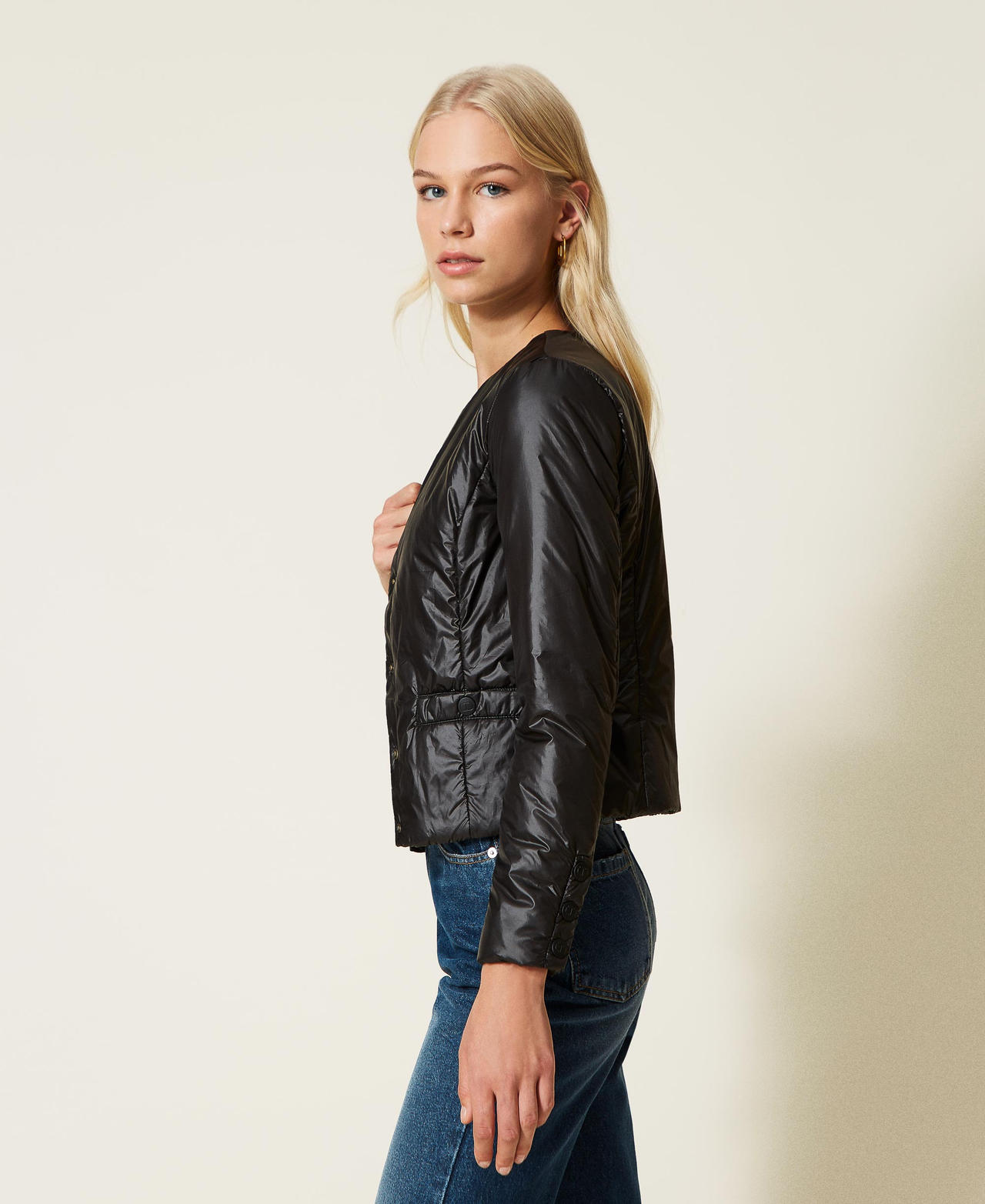 Padded Mandarin collar jacket