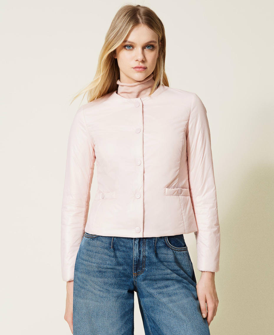 Padded Mandarin collar jacket Parisienne Pink Woman 222TP2213-04