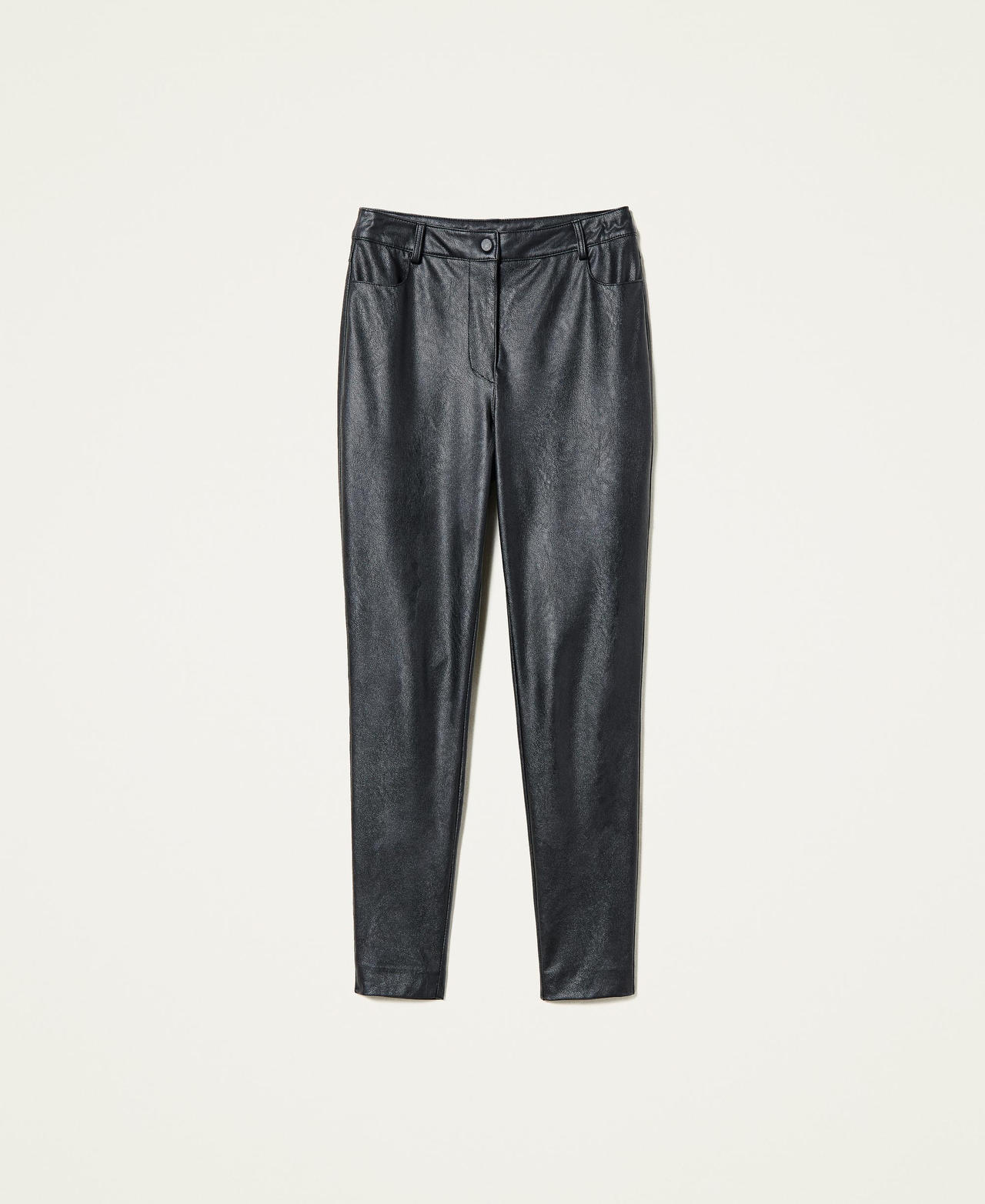 Leather-like skinny trousers