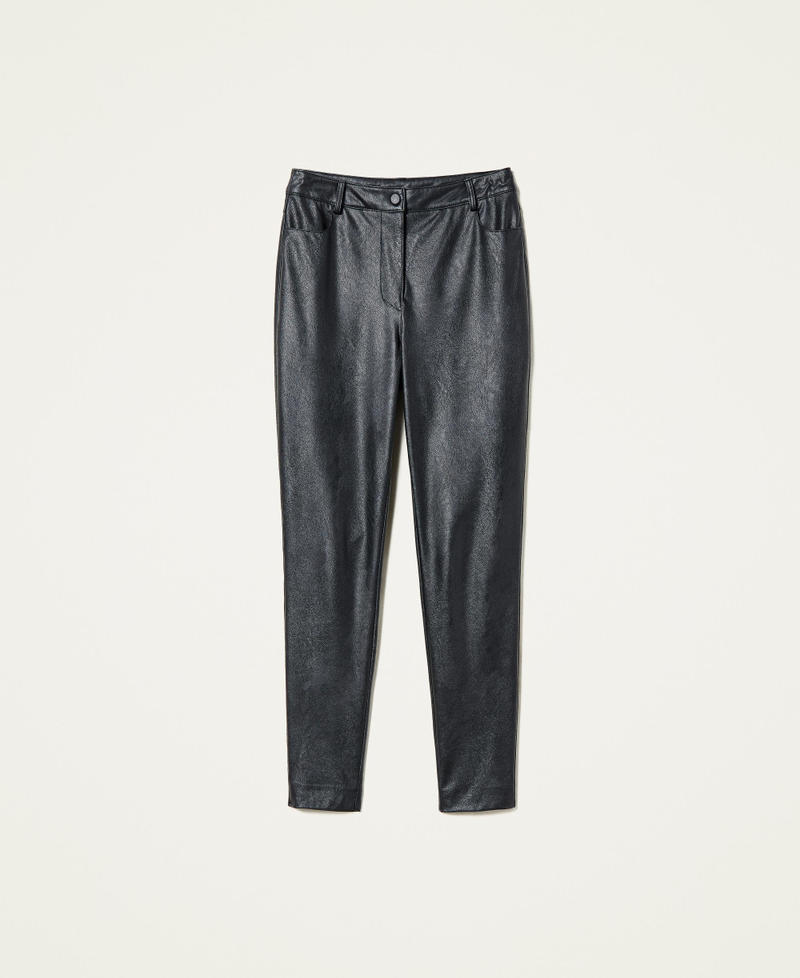 Leather-like skinny trousers