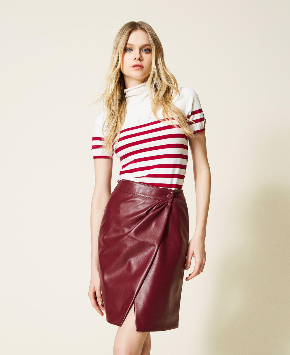 Jupe portefeuille effet cuir Femme Rouge TWINSET Milano