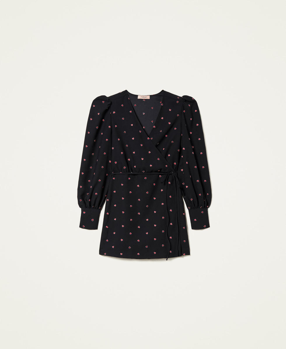 Wickelkleid mit Herzen