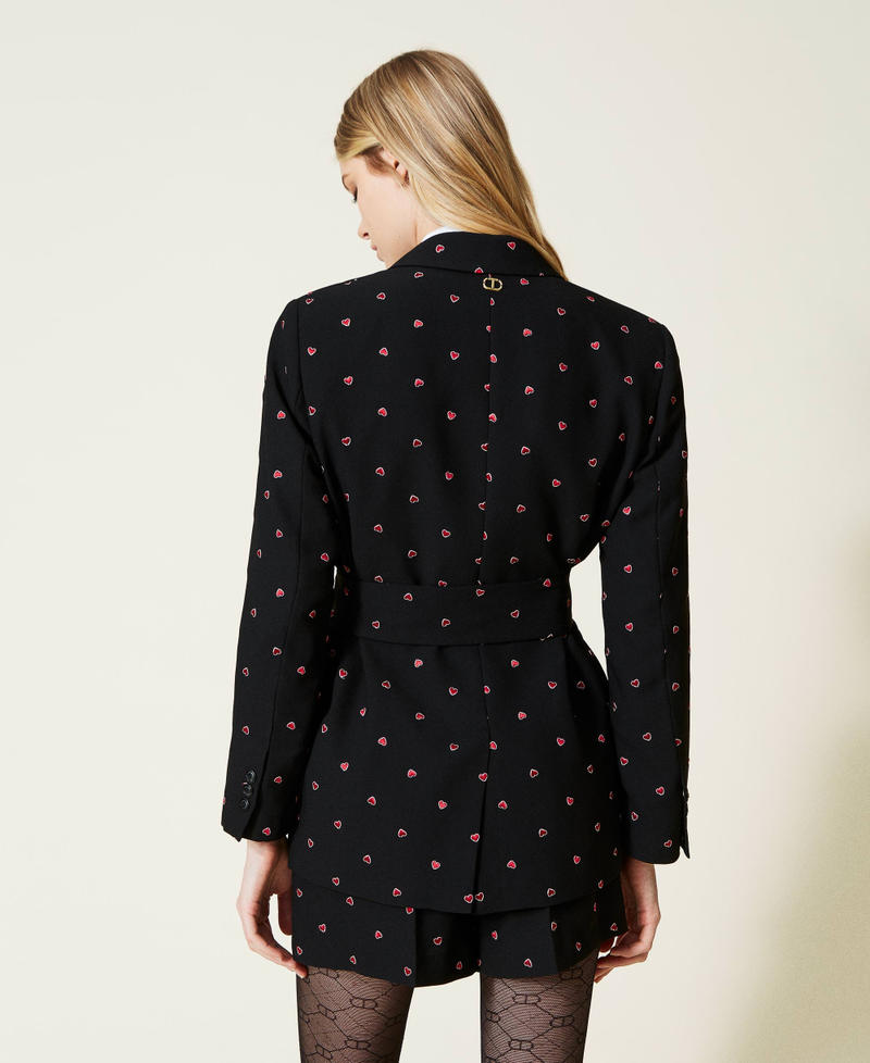 Blazer with embroidered hearts
