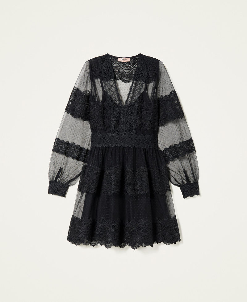 Kurzes Kleid aus T&uuml;ll und Spitze